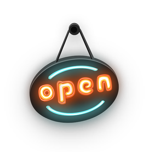open sign